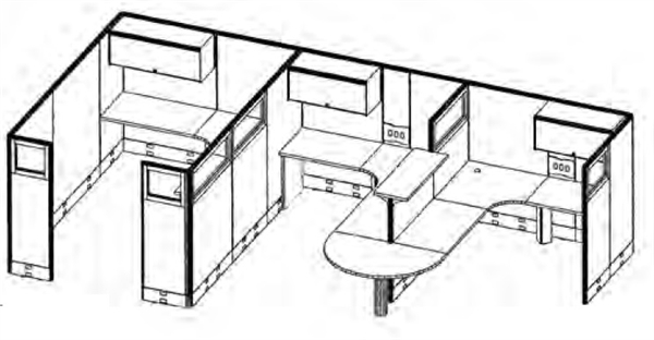 600x312 The Office Leader Cluster Of Person L Shape Office Cubicle