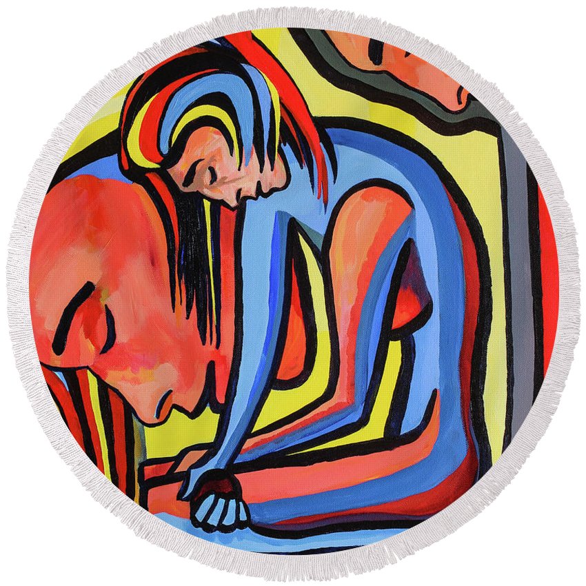 850x850 harmony and the emancipation of women cubism painting round beach