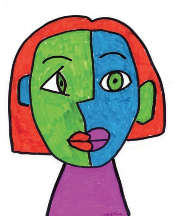575x700 marker cubism face art projects for kids