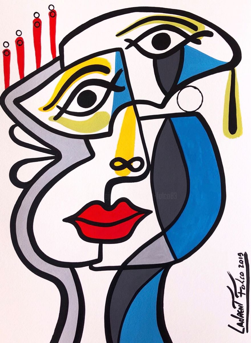 880x1200 Portrait Cubiste Painting