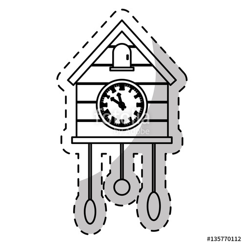500x500 Cuckoo Clock Icon Image, Vector Illustration Design Stock Image