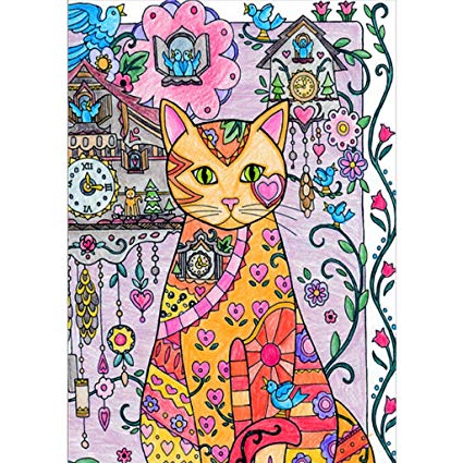 425x425 Haayward Pencil Drawing Cuckoo Clock And Cat Diy