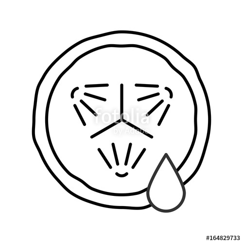 500x500 Cucumber Slice With Juice Linear Icon Stock Image And Royalty