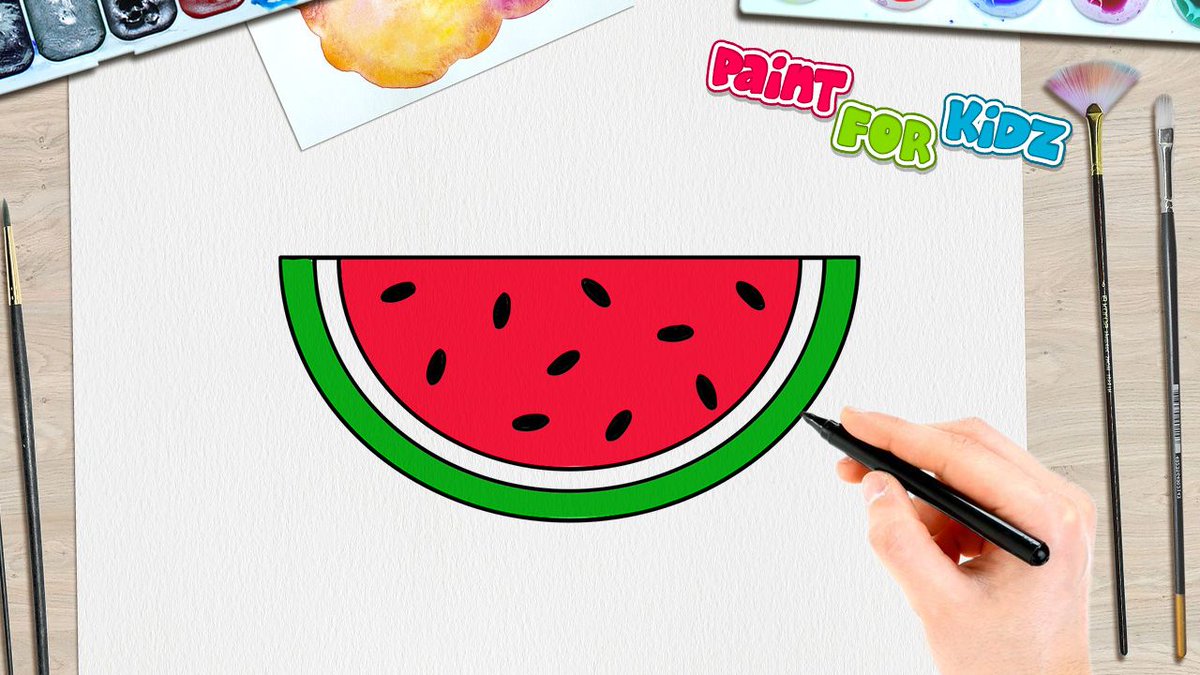 1200x675 paint for kidz on twitter how to draw a watermelon slice paint