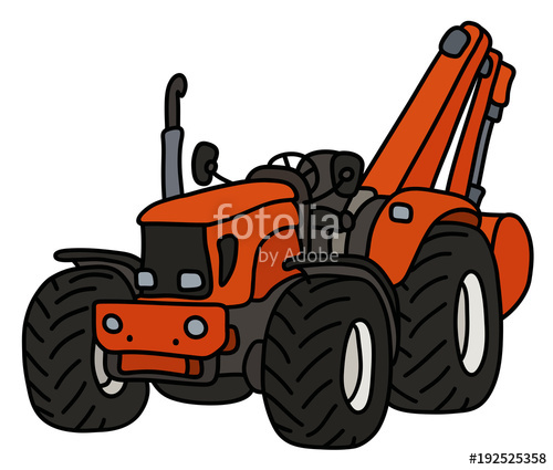 500x425 The Hand Drawing Of A Yellow Cultivator Stock Image And Royalty