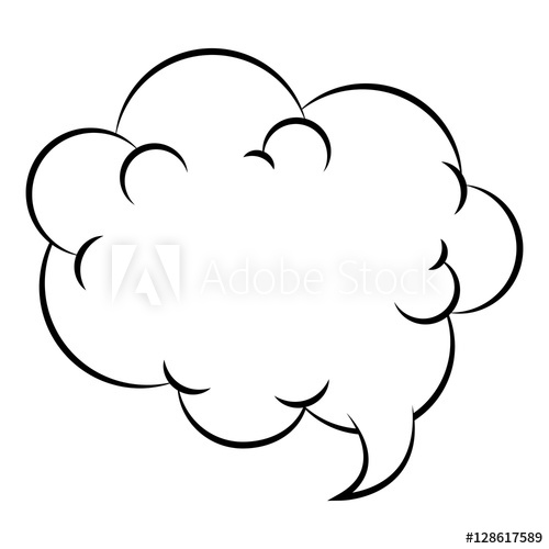 500x500 silhouette cloud callout with cumulus vector illustration