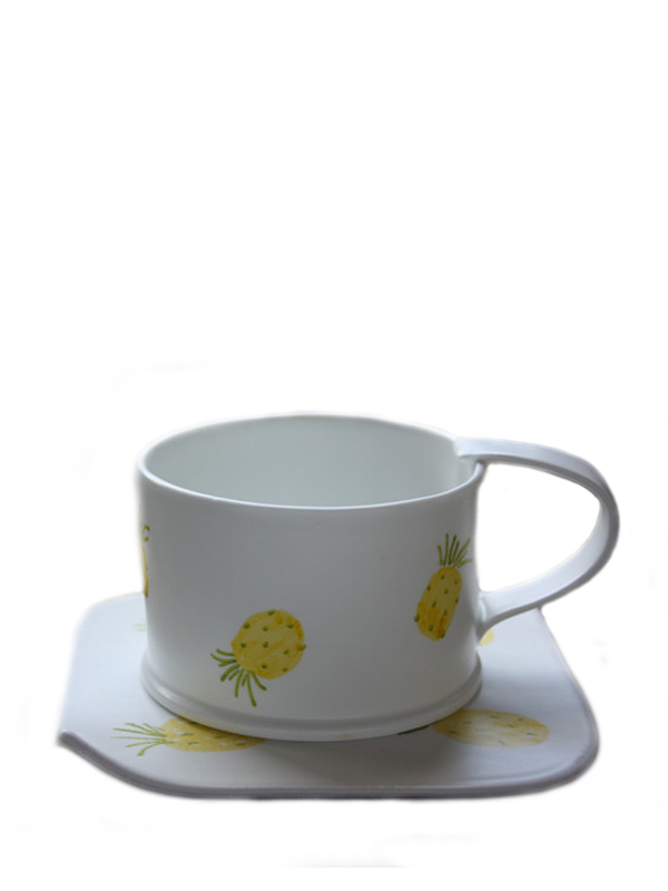 600x800 Colored Drawing Literary Coffee Cup With Saucer