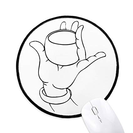 425x425 Buddhism Hand Cup Line Drawing Pattern Round Non Slip