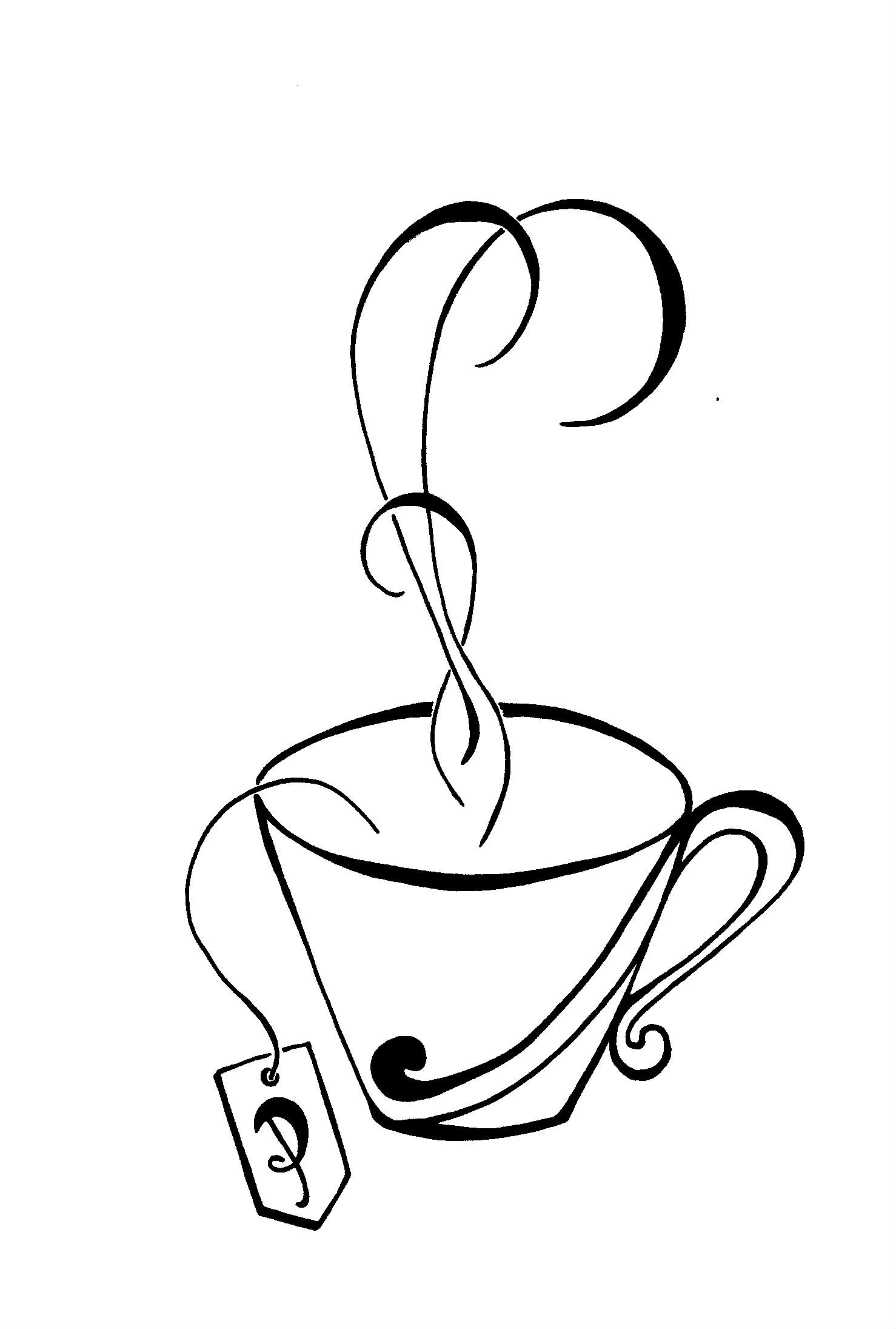 1478x2191 Tea And Teacup Drawing For Paula Handmade Christmas Gifts Black