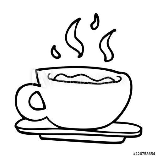 500x500 Line Drawing Cartoon Cup Of Tea
