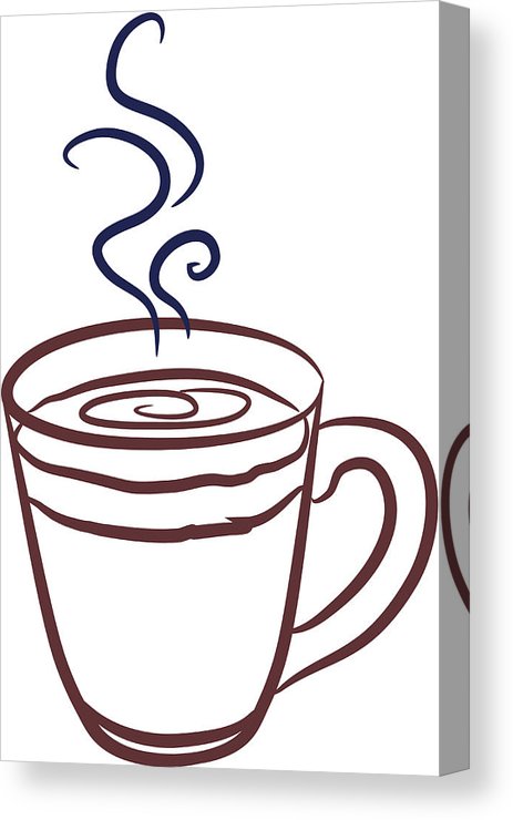 463x740 Clear Coffee Mug Line Drawing Outline With Blue Steam Swirls