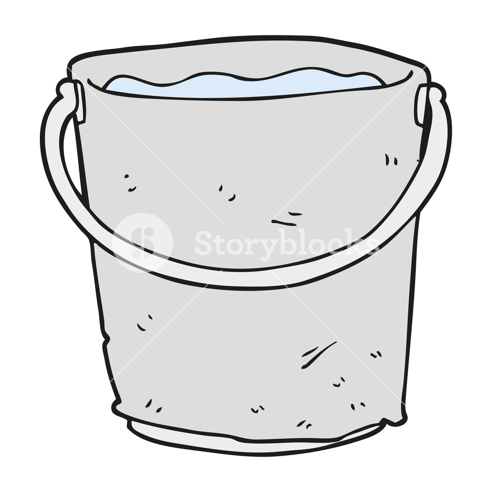 1000x1000 Freehand Drawn Cartoon Bucket Of Water Royalty Free Stock Image