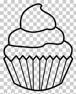 Cupcake Black And White Drawing