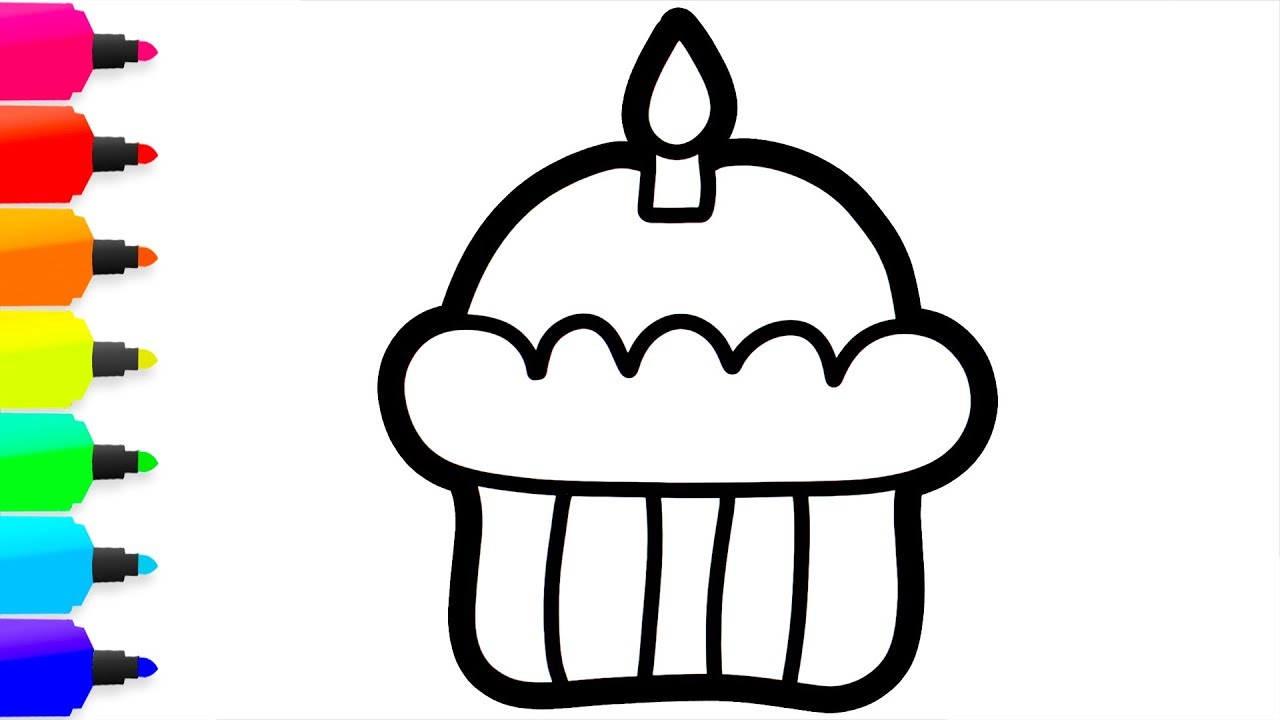 1280x720 And Black Cupcake Drawing White Drawing Group