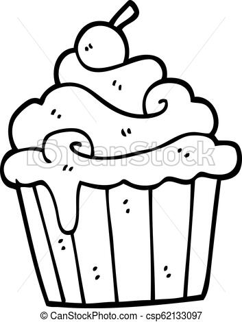 353x470 Black And White Cartoon Cup Cake