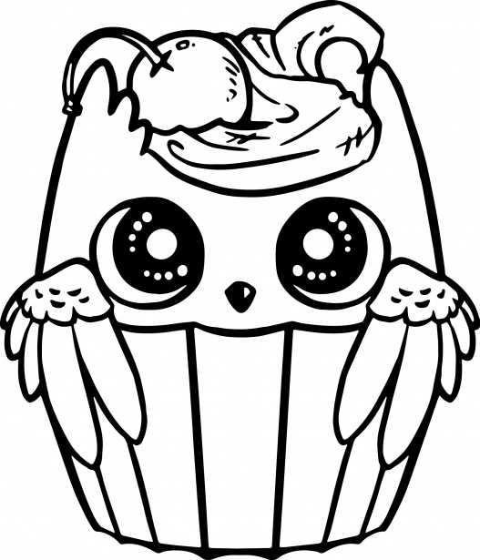 527x615 Cupcake Owl Drawing Free Stock Photo