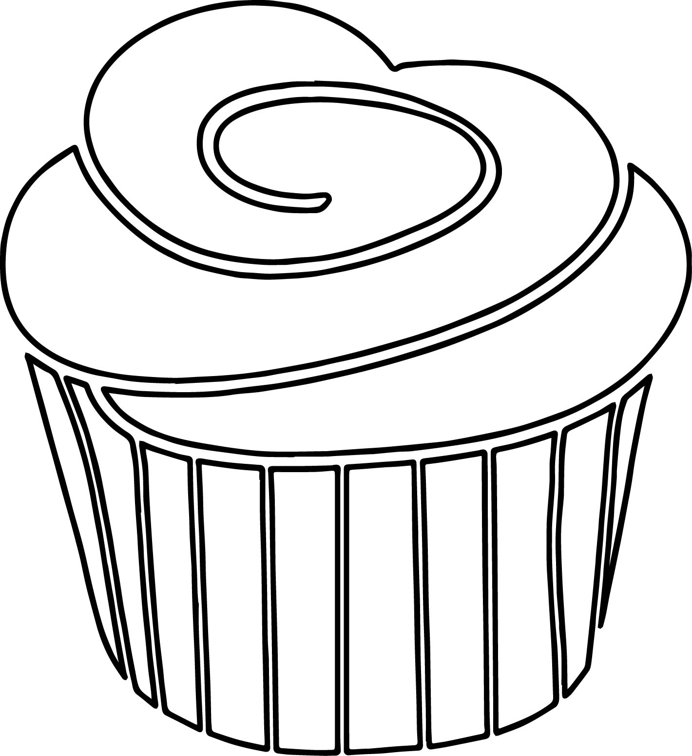 1420x1550 A Strawberry Cupcake With Black White Outline Frosting On Top
