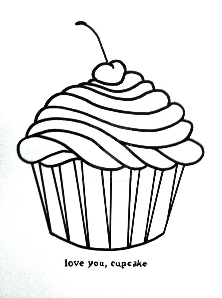 736x985 Cupcake Line Drawing