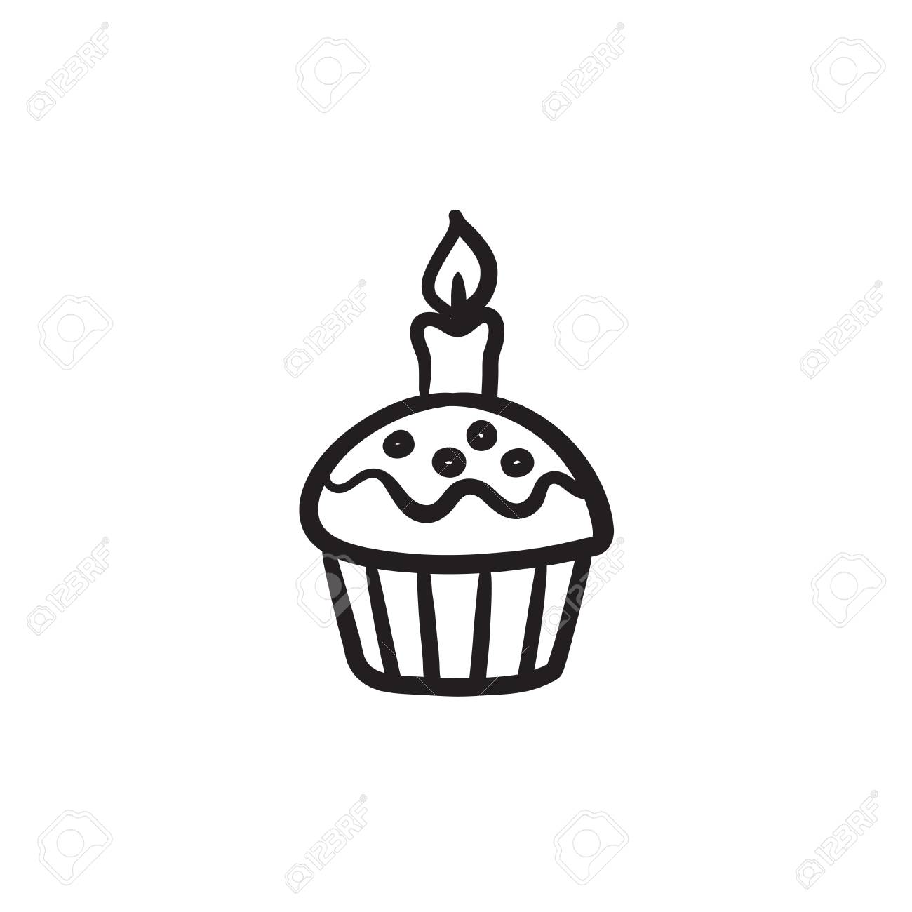 1300x1300 Drawn Cupcake Candle Drawing