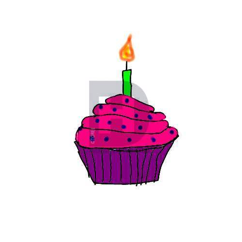 500x500 How To Draw A Birthday Cupcake, Step