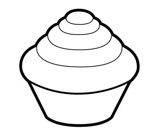 535x442 Cupcake Outline Clipart Black And White