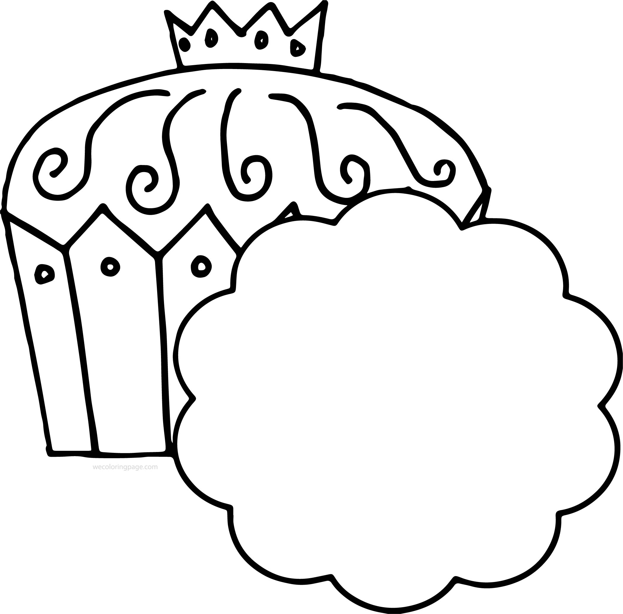 2101x2073 King Cupcake Black White Image Free Coloring