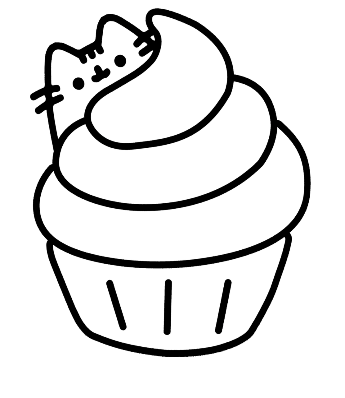 1112x1280 Cupcake Drawing Cat For Free Download