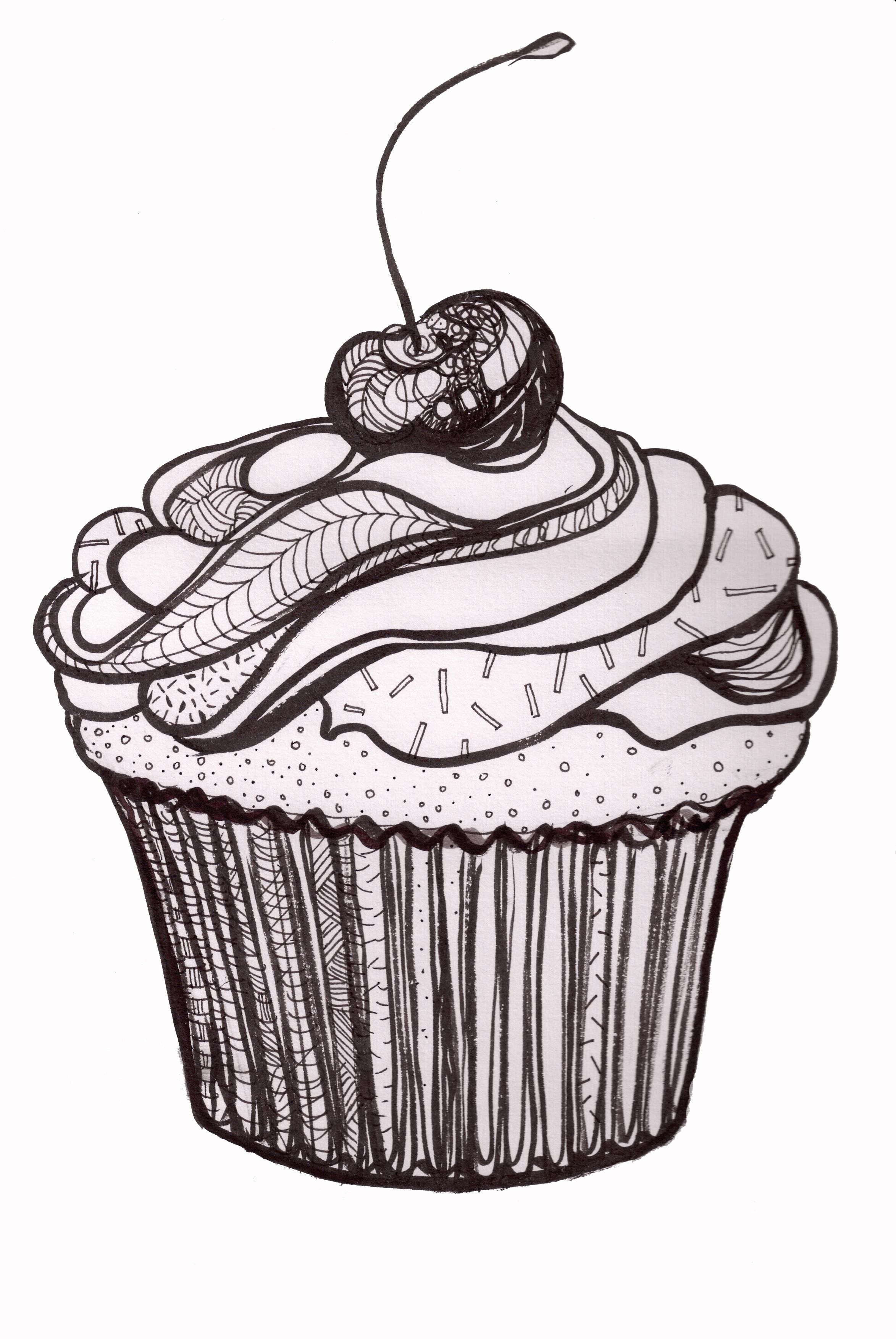 Cupcake Drawing Designs Free download on ClipArtMag