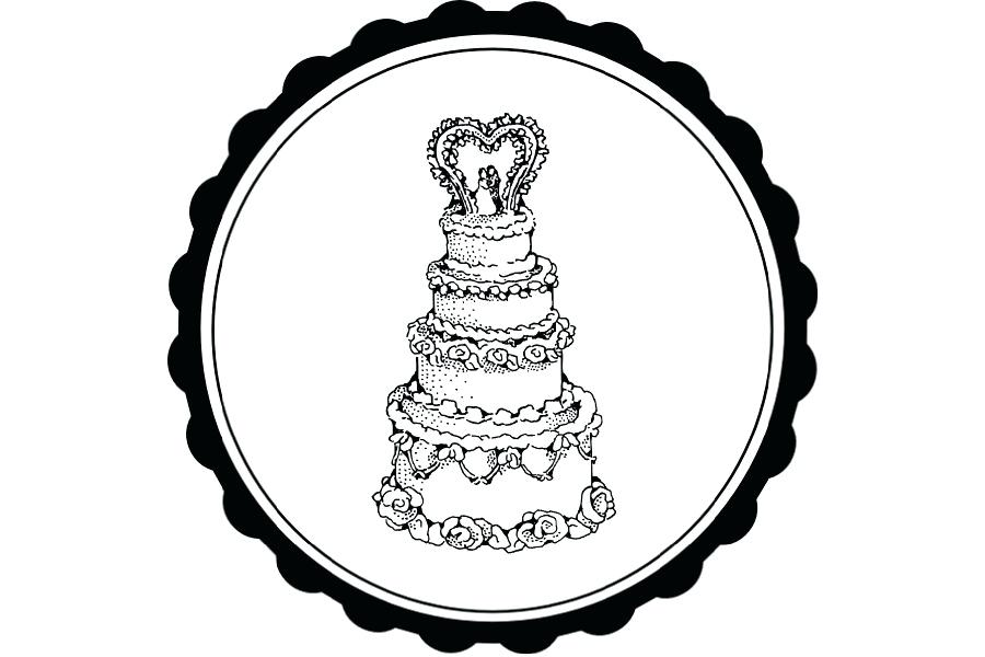 900x600 Drawing Of A Wedding Cake Step