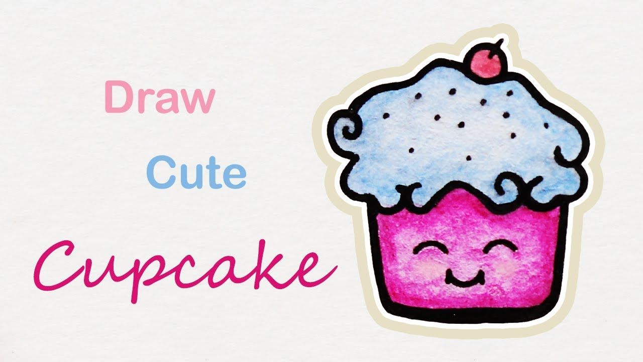 1280x720 Learn How To Draw A Cute Cupcake, Easy Step
