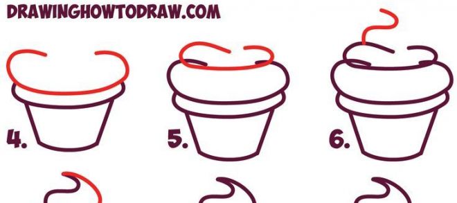 660x293 Easy Drawing Tutorial And How To Draw Cute Kawaii Cupcake