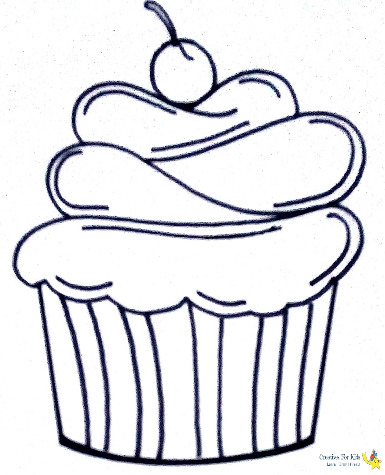 1272x1568 How To Draw A Cupcake