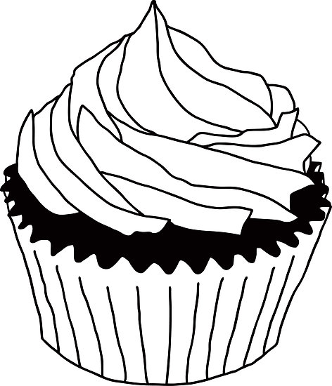 Cupcake Drawing Outline