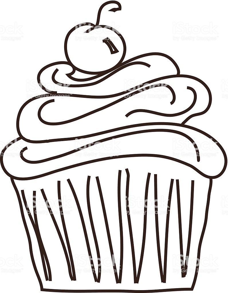 796x1024 Cupcake Outline