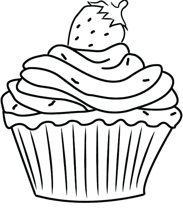 600x692 Cupcake Outline Printable Cupcake Printable Coloring Pages