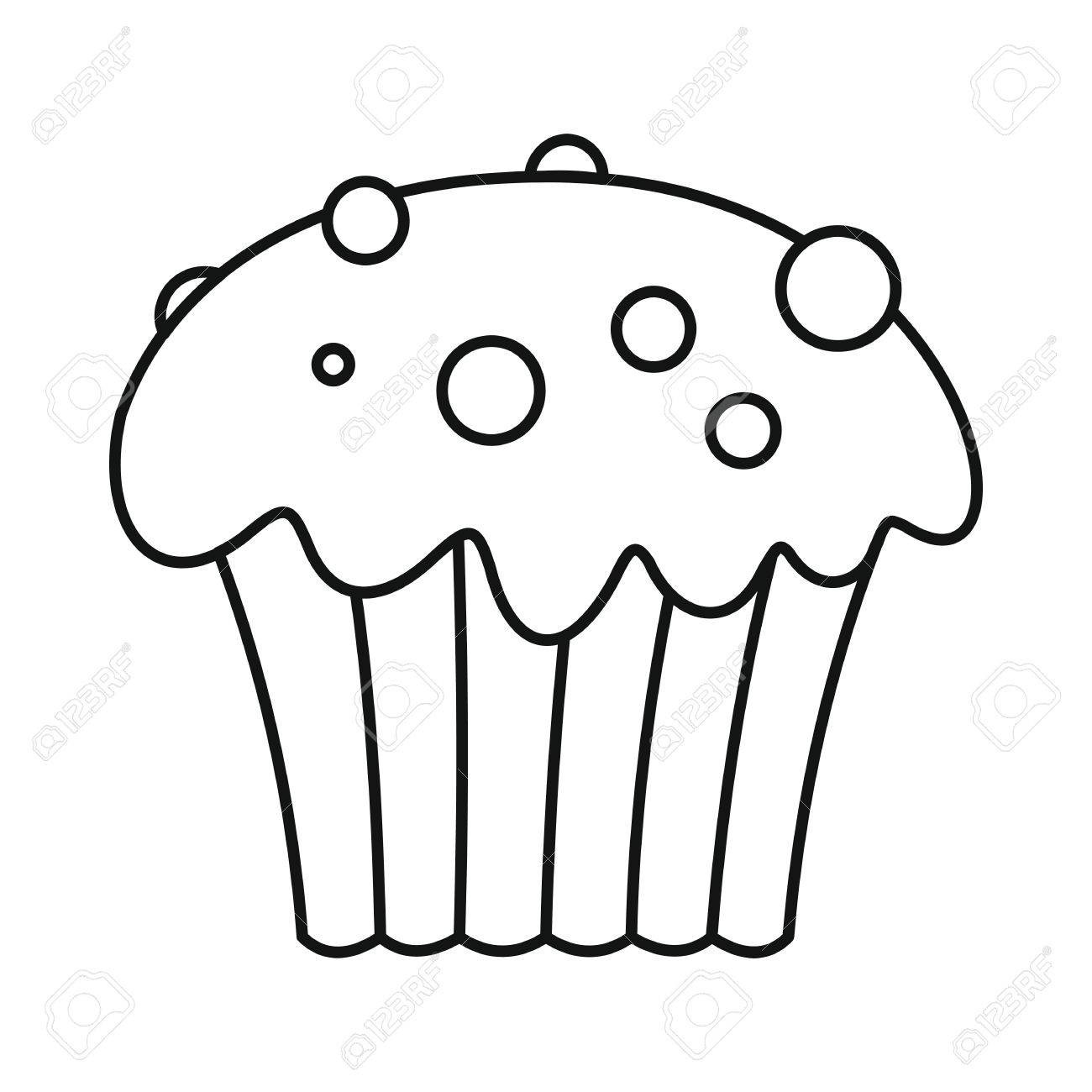 1300x1300 Best Hd Birthday Cupcake Clip Outline Clipart Free Drawing