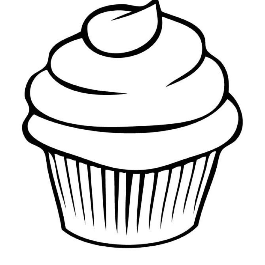 1024x1024 Cupcake Outline Cupcake Drawing