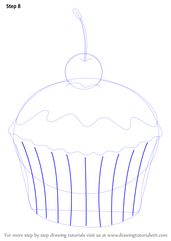 598x844 Learn How To Draw Cupcake With Cherry