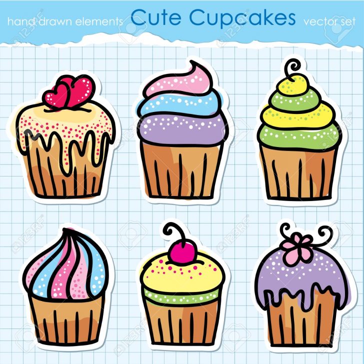 728x728 Cupcake Drawing Images Png Step Cute Ideas Birthday Realistic