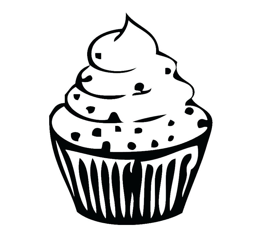 900x840 Cupcake Outline Cake Cupcake Outline Template