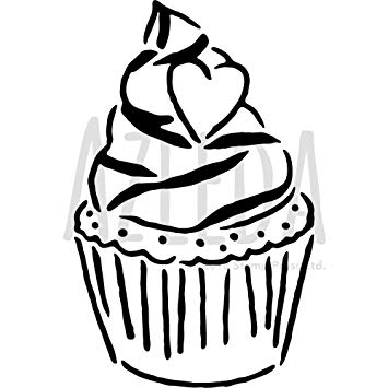 355x355 azeeda large 'cupcake' wall stencil template