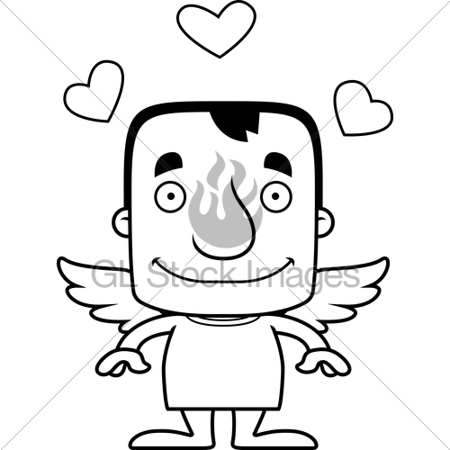 500x500 Cartoon Smiling Cupid Man Gl Stock Images