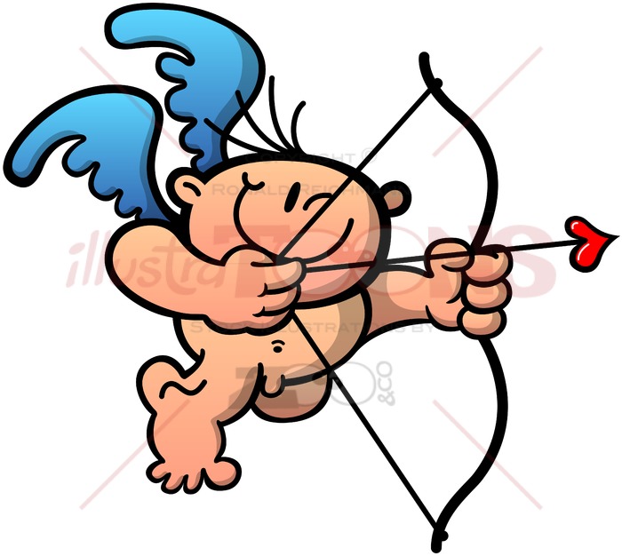 700x626 Cupid Drawing A Bow To Shoot A Love Arrow