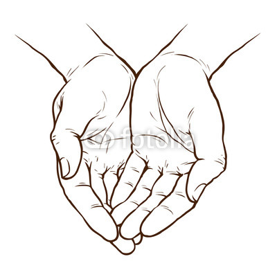 400x400 cupped hands, folded arms sketch hand drawn vector illustration