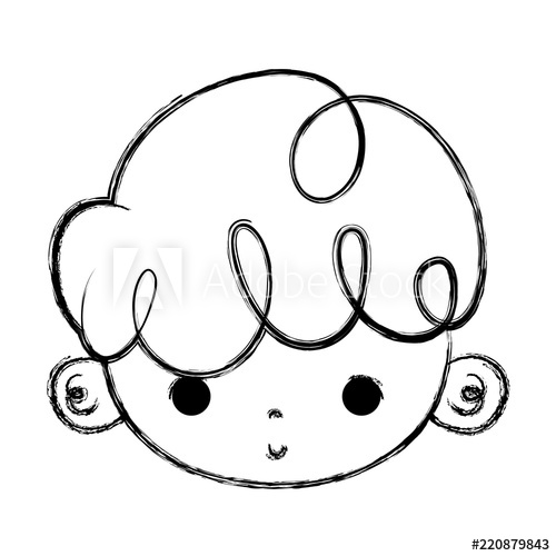 500x500 Grunge Nice Boy Head With Curly Hair