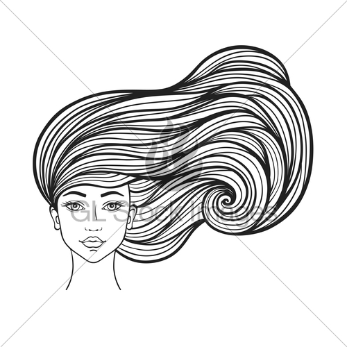 500x500 Beautiful Girl With Long Curly Hair Gl Stock Images