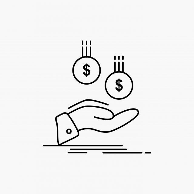 640x640 Coins,hand,currency,payment,money Line Icon Vector Isolated