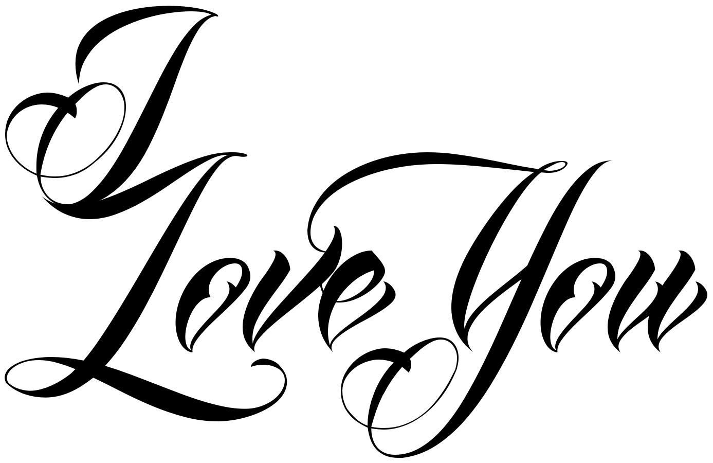 1387x900 How To Draw I Love You In Cursive