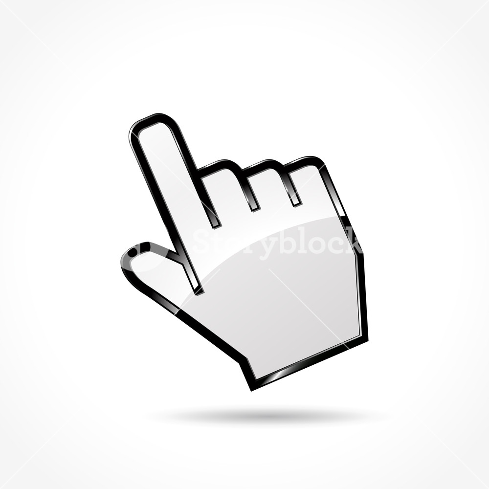 1000x1000 Illustration Of Cursor Hand Icon On White Background Royalty Free