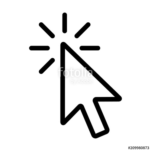 500x500 Mouse Pointer Arrow Clicked Or Cursor Click Line Art Icon For Apps